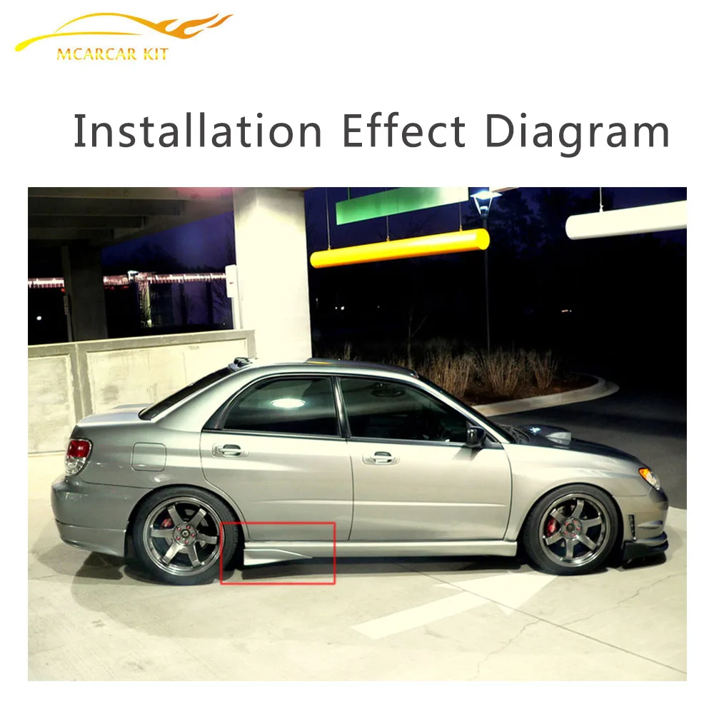 Автомобильная боковая юбка разветвитель Накладка для Subaru Impreza WRX 2002-2007 PU черная