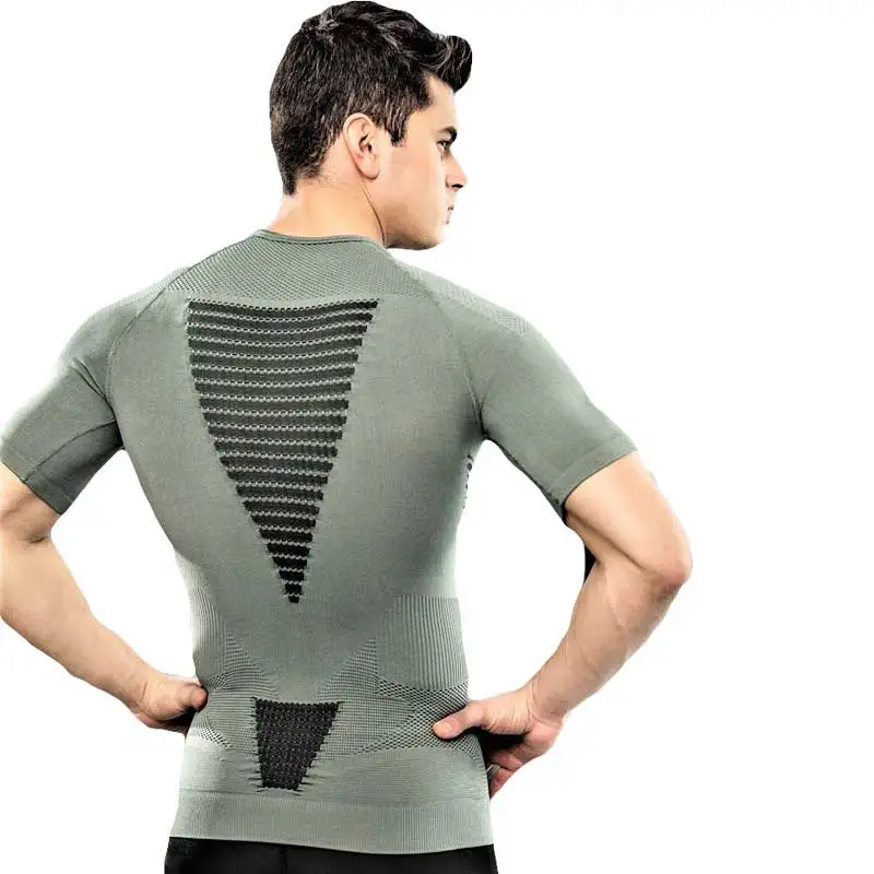 

Men GYM Quick Dry Tee Sport Running Yoga Fitness Top Mens Compression Short Sleeve Basketball Football Bodybuilding T-shirt MA61
