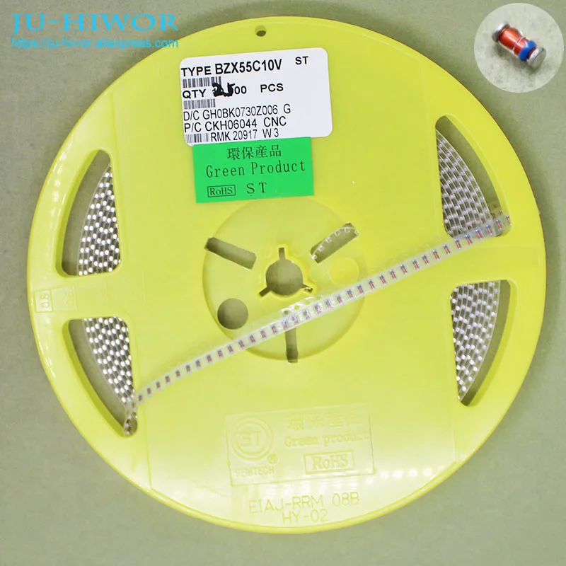 (200 шт./лот) ZMM10V 0,5 Вт SMD зенерские диоды 0,5 Вт зенерский диод 10 в 1/2 Вт 10 в Кремниевые планарные зенерские диоды 1206 LL34