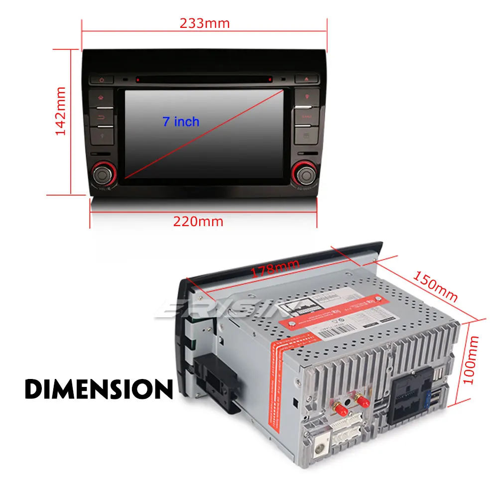 Erisin ES7871F 7 &quotAndroid 8 0 Восьмиядерный автомобильный dvd плеер gps аудио 3g Bluetooth для BRAVO 2007