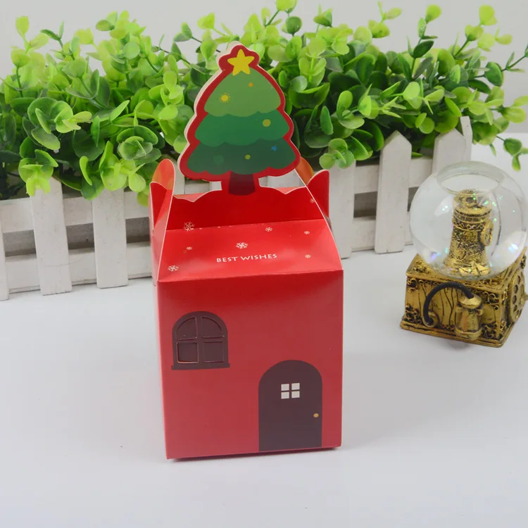 

cartoon gift Christmas Wedding candy fruit box colorful christmas box christmas eve apple folding cartons cute bag casual