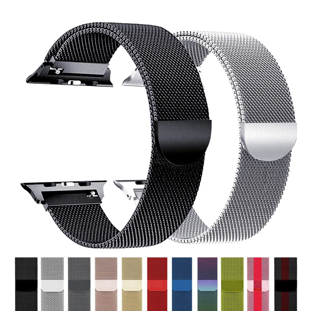 Миланская петля ремешок для Apple watch band 42 мм/38 мм iwatch 4 44 мм/40 браслет на магнитной