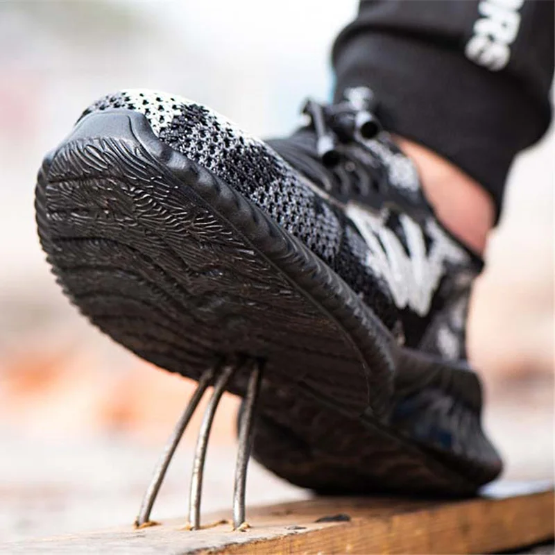 Мужские защитные рабочие ботинки уличные кроссовки со стальным носком Военные