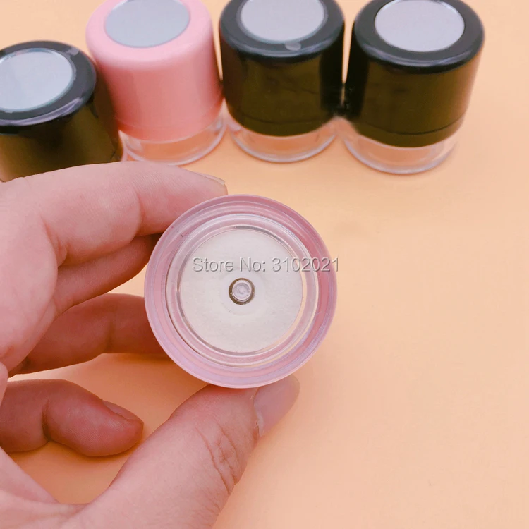 

1/2pcs 6-10g Empty Pink/Black Cosmetic Loose Powder Case with Puff & Mirror Mini Travel Makuep Blush DIY Refillable Container