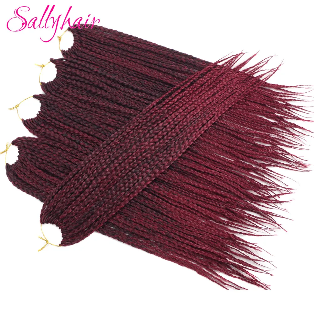 Sallyhair самых лучших брендов, 3X афро коробка косы 18 дюймов 22 шт./упак. синтетические накладные волосы на крючке, затененные, эффектом деграде(переход от темного к буксировочный тона плетеные волосы для наращивания чёрный; коричневый Bug
