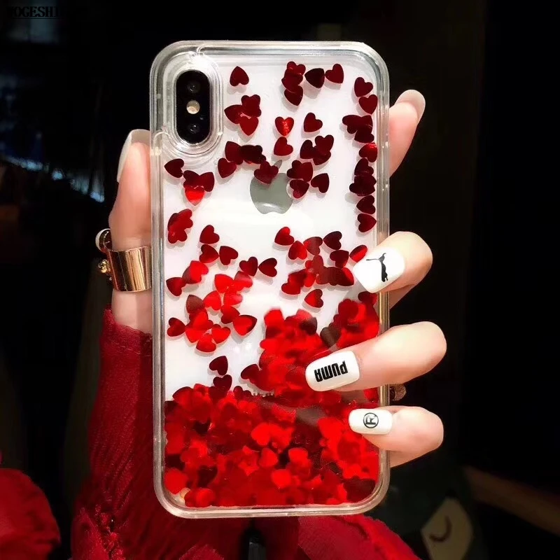Жидкость чехол для iPhone X динамический Блеск Star зыбучие пески Мягкий силиконовый 6