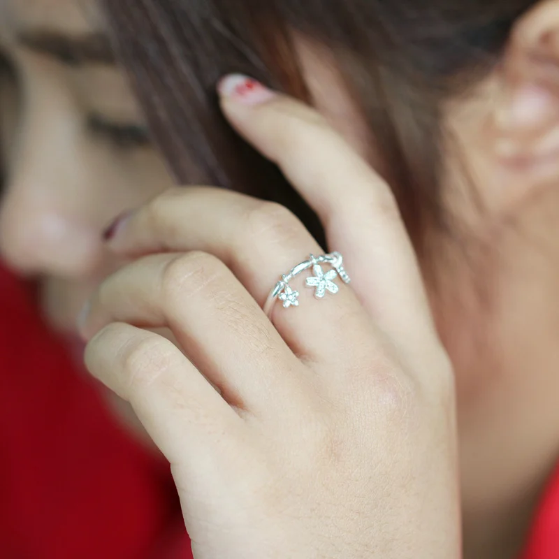 Штабелируемое вечернее кольцо на палец для женщин следы собаки звезда цветение