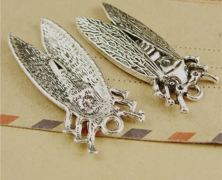16*38 мм античная бронза/серебро Цвет Винтажный стиль cicada резной Разъем Подвеска