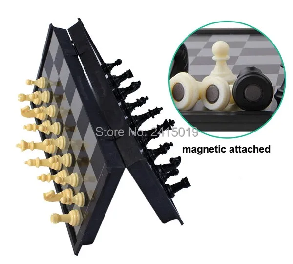 

Free ship Medium foldable magnetic desktop chess board set game children kids family home travel party interactive intelligence