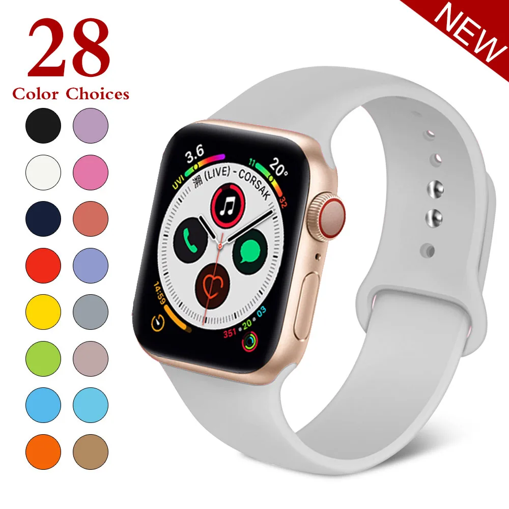 Спортивный мягкий силиконовый сменный ремешок 38 мм от mu sen для Apple Watch версии 1, 2, ремешок 42 мм на запястье, ремешок для iWatch Sport - Цвет ремешка: Retro white