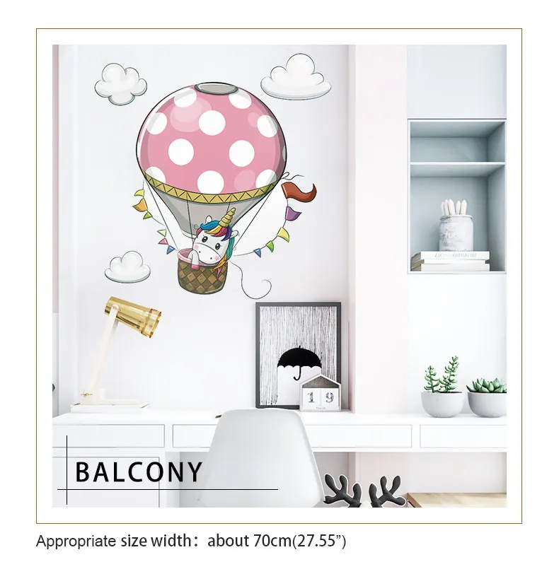 DICOR Kawaii Наклейка на стену с воздушным шаром наклейки с персонажами из мультфильмов для детской комнаты декор Детская кроватка Аксессуары детский подарок на день рождения QT1131& 2