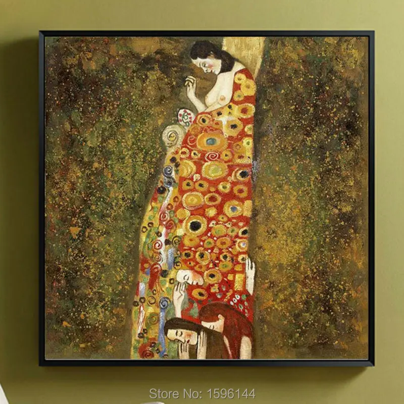 

Oil Painting Hand painted Gustav Klimt Woman Hope Picture Copy Wall art Abstract Canvas Paintings Home decoration High-quality