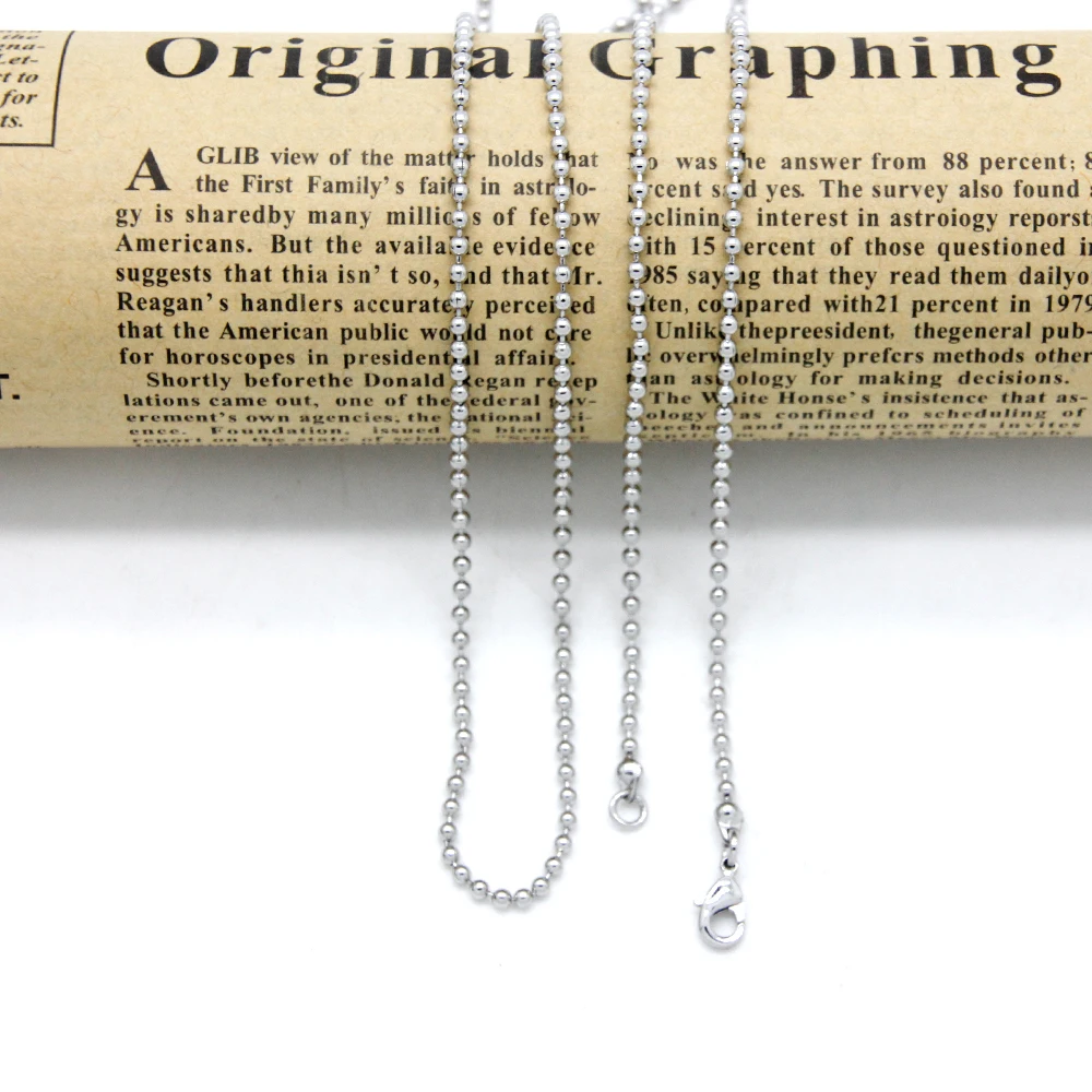 

Gold Color 2.0mm Ball Chain 80cm Long Necklace fit Pendant Necklace for Women Gift NBC001-80