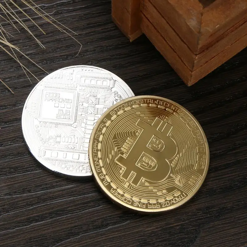 Бронзовая физическая коллекция биткоинов Позолоченные Бронзовые физические