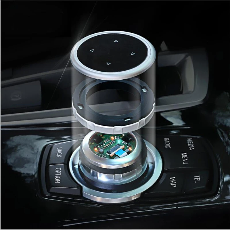 IDrive Автомобильный мультимедийный кнопки крышка м эмблема наклейки для BMW X1 X3 X5 X6