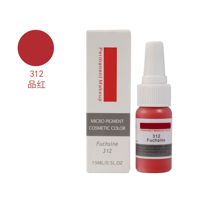 312 fuchsine Постоянный пигмент для перманентного макияжа, чистое органическое жидкий пигмент 1/2 унции)(15 мл) для бровей чернил для татуажа - Цвет: 312 fuchsine