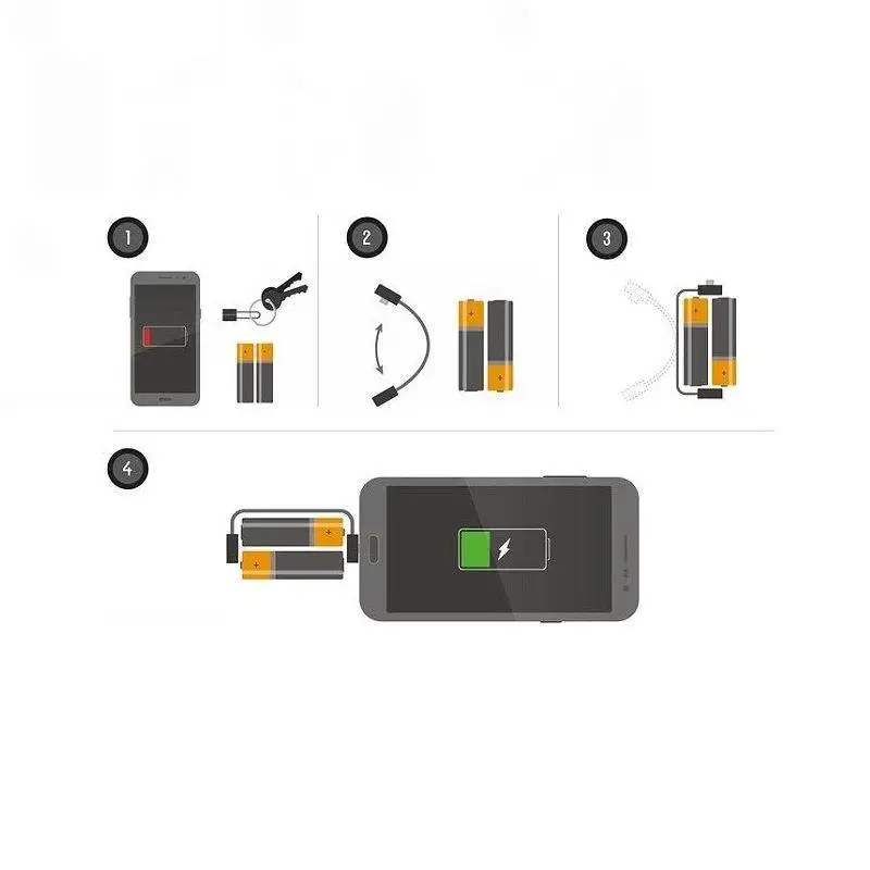 1 шт. портативный магнитный AA/AAA батарея микро USB аварийное зарядное устройство для телефона Android