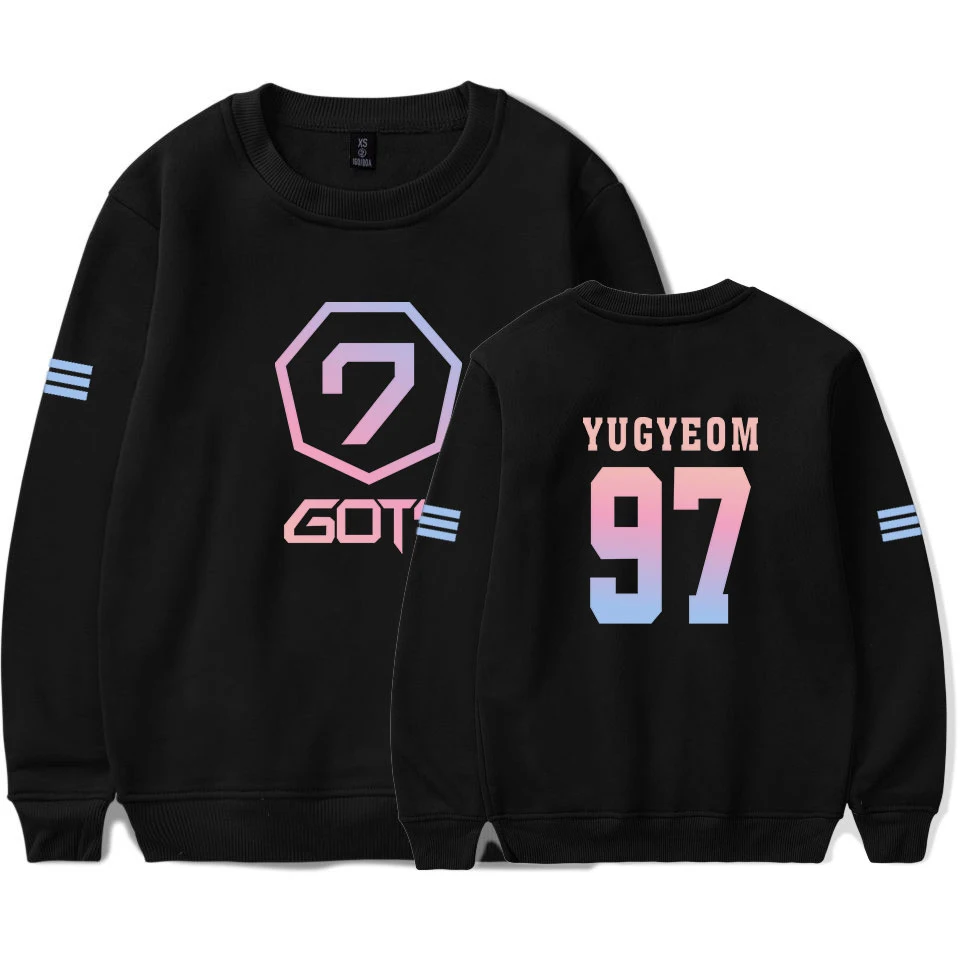 Толстовка GOT7 с длинным рукавом и принтом в стиле хип хоп GOT7|Мужские толстовки