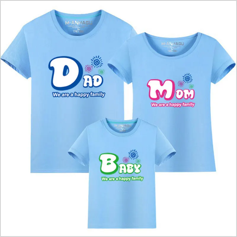 2017 недавно лето папа мумия ребенка родитель ребенок футболка семья casual clothing cotton t
