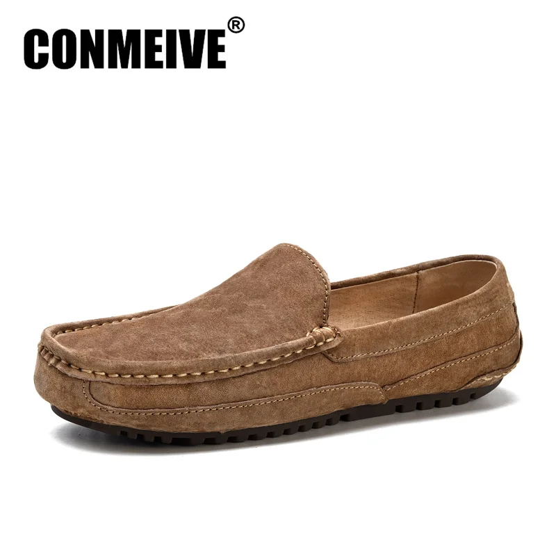 Продвижение Кожаные Мокасины Брендовая обувь Для мужчин Туфли без каблуков