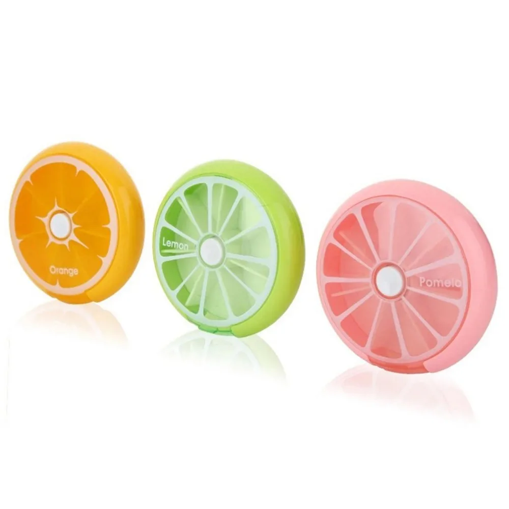 

New Portable Round Shape Small Medicine Pill Box Portable 7 Days Weekly Travel Medicine Holder Tablet Storage Case Container
