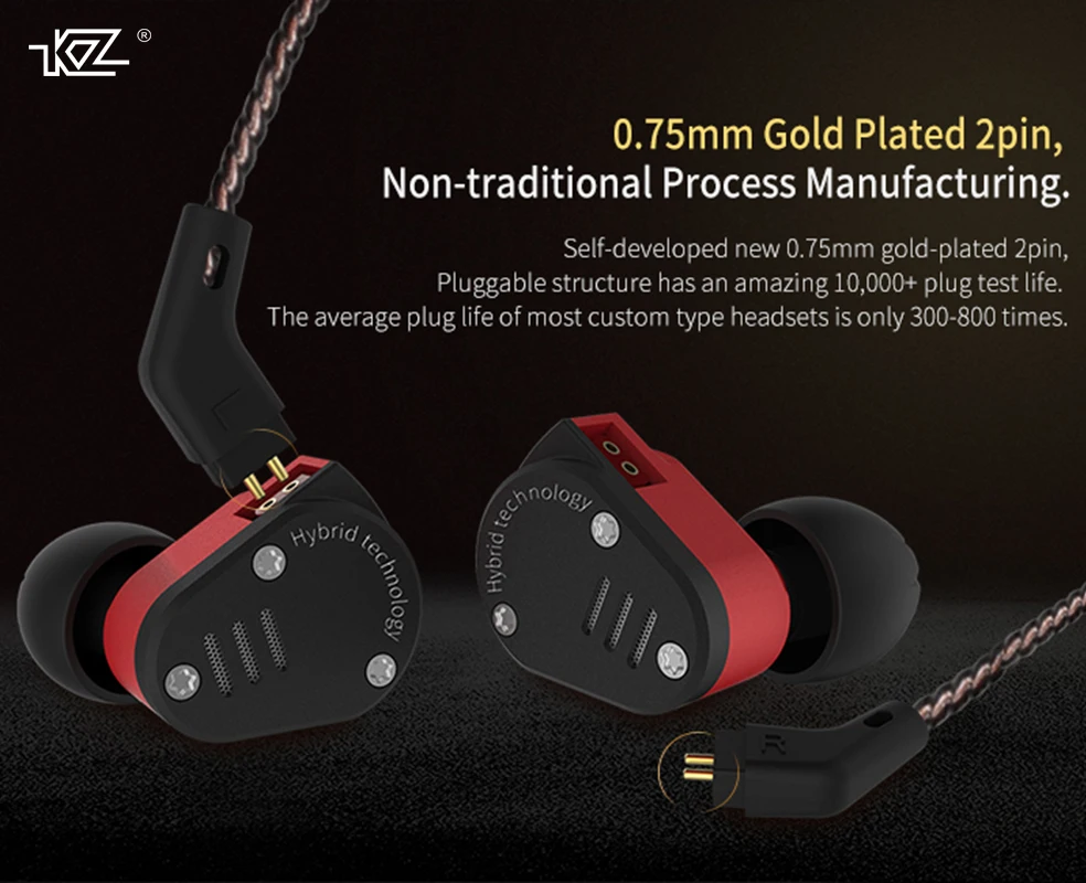 KZ ZSA HIFI якорь + Динамический Гибридный привод с проводным управлением