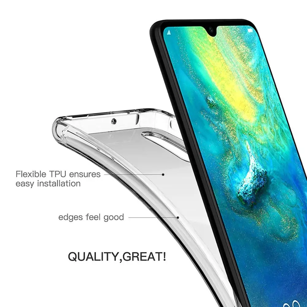 Anti Scratch Shock Absorption High Transparent TPU Phone Case with Protective For Huawei P30 Pro Clear |