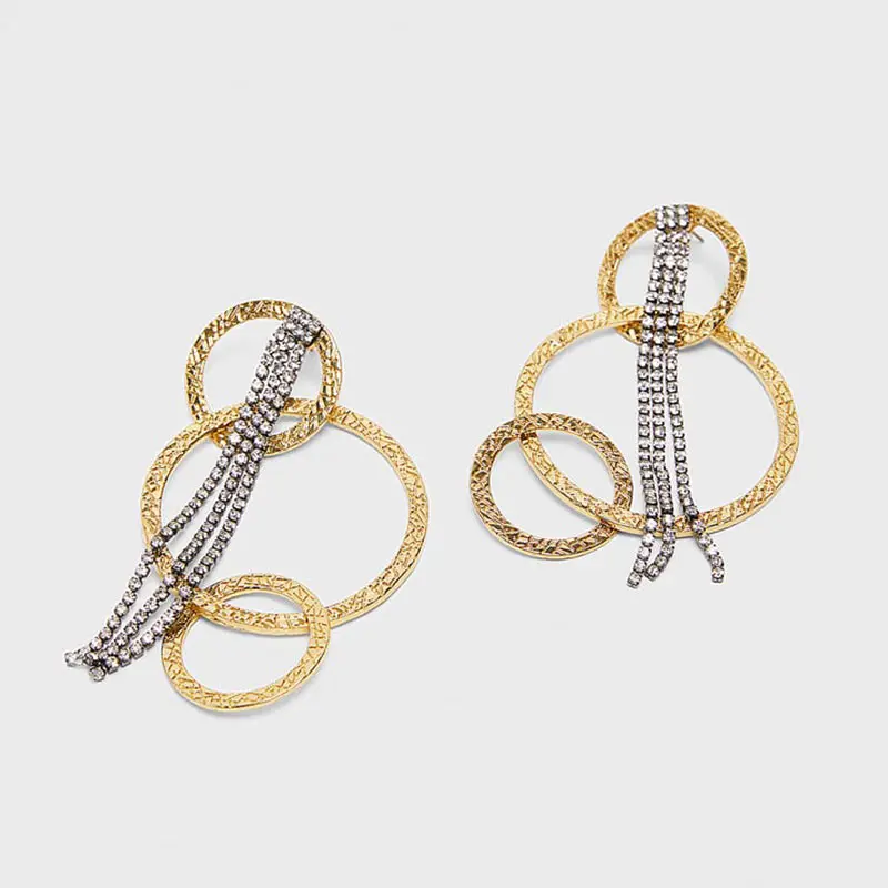 JJFOUCS модные Стекло с украшением в виде кристаллов серьги капель для Для женщин