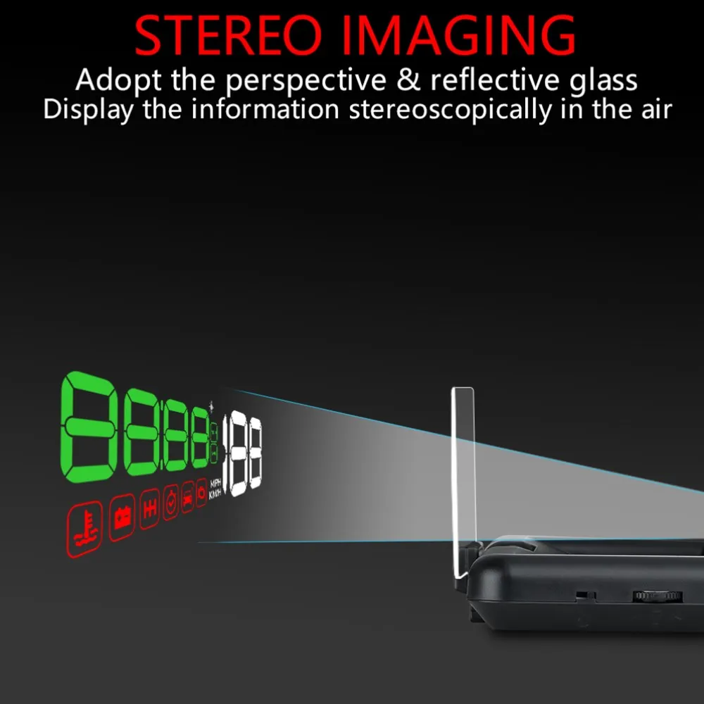 

Car HUD Head Up Display OBD2 II EUOBD Overspeed Warning SystemStereoscopic Projector Windshield Auto Electronic Voltage Alarm