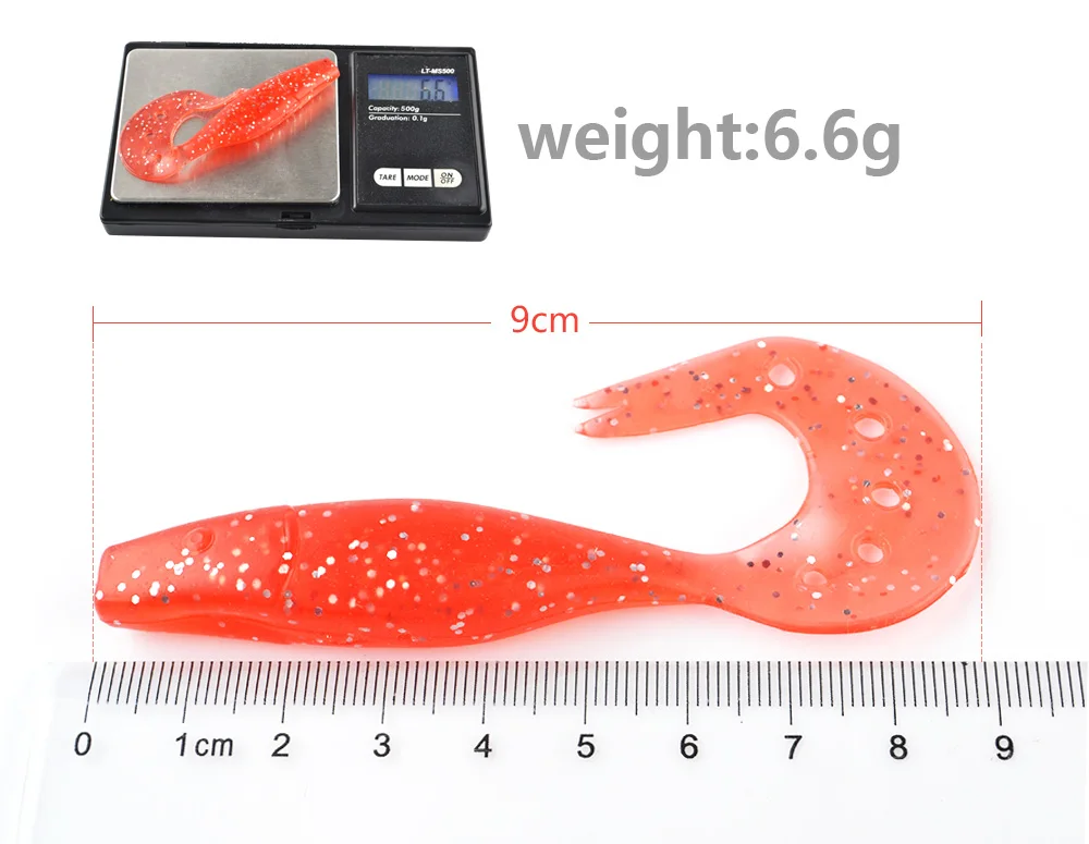 FISH KING 9 см/6,6 г 5 шт./лот Shad Приманка для ловли червя мягкие Аксессуары Мягкая приманка