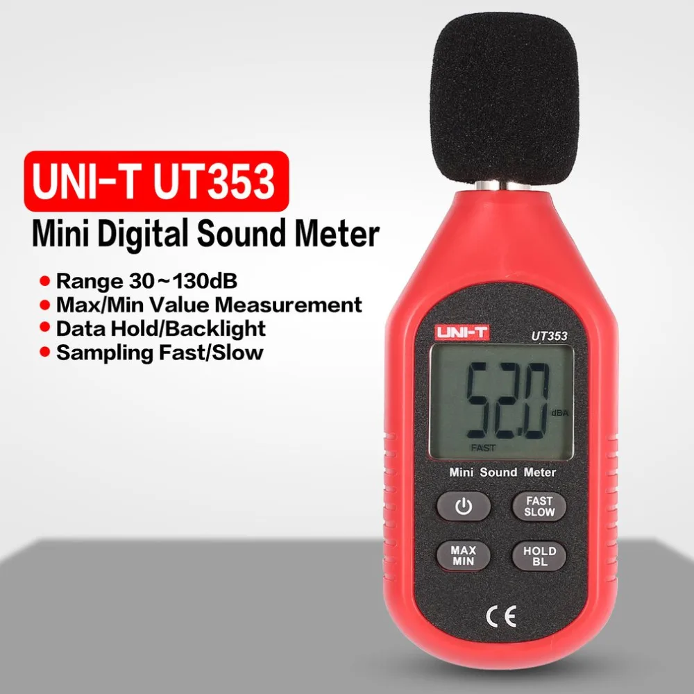 UNI T UT353 цифровой ЖК Мини Ручной измеритель уровня звука шум аудио датчик объема
