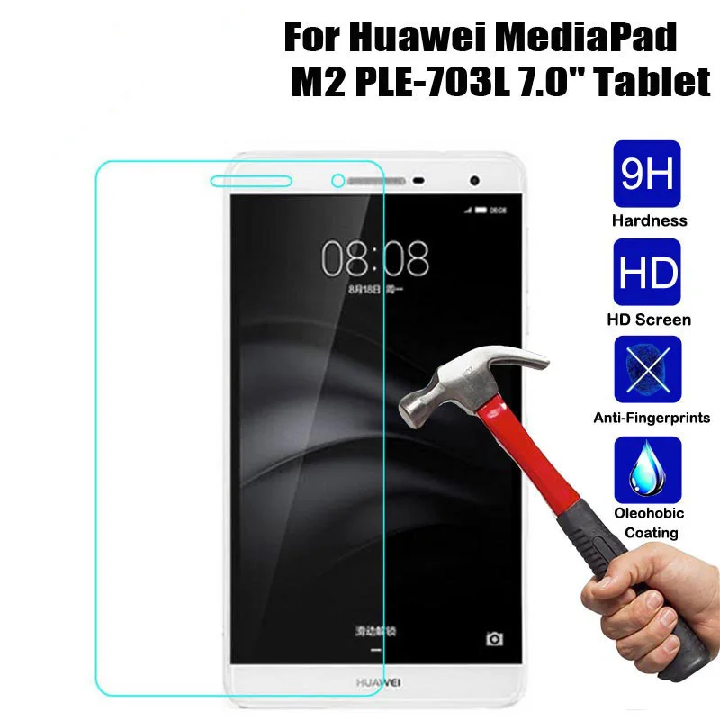 Ультратонкое закаленное стекло 9H для M2 Lite PLE 703L Защитное экрана Huawei MediaPad lite 7 0