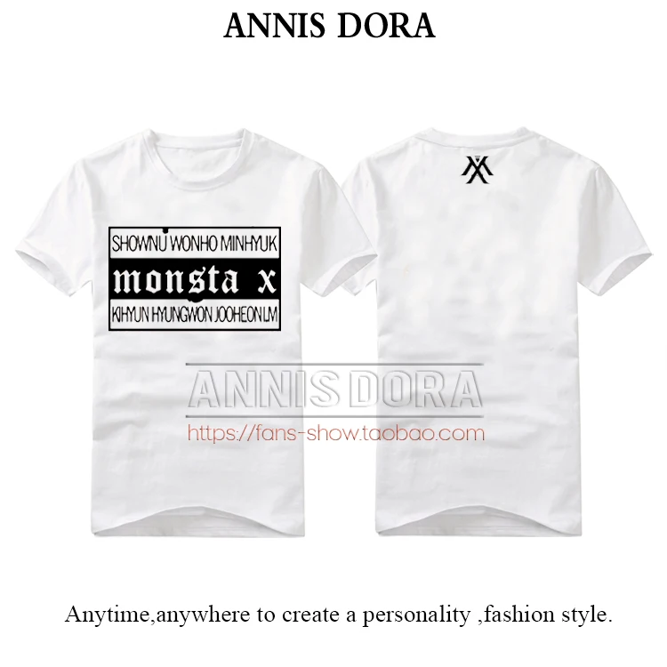 MONSTA X MINI 3TH ALBUM THE CLAN PART 1 LOST SHOWNU IM Same Style Short Sleeved T-shirt | Мужская одежда