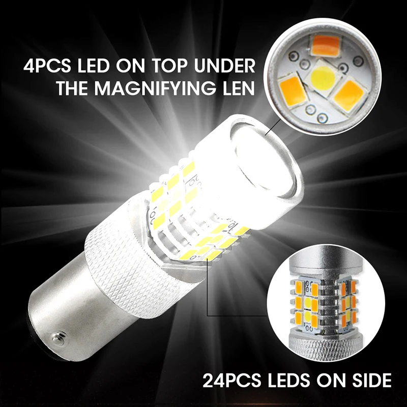 Roadot 2X высокое Мощность 28 SMD 1157 Dual Цвет горки светодиодный лампы для спереди