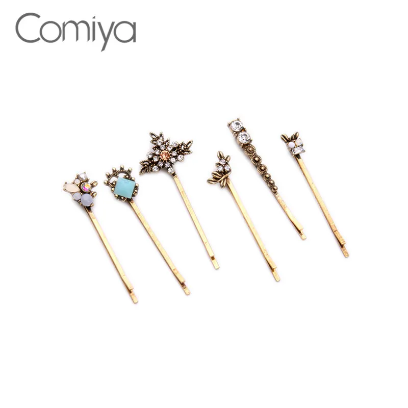 Женские заколки для волос из цинкового сплава винтажные разноцветные шпильки с