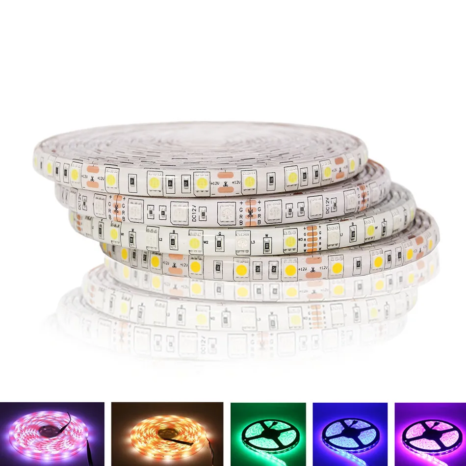 DC12V RGBW RGB Светодиодная лента 5050 водонепроницаемый гибкий светодиодный светильник