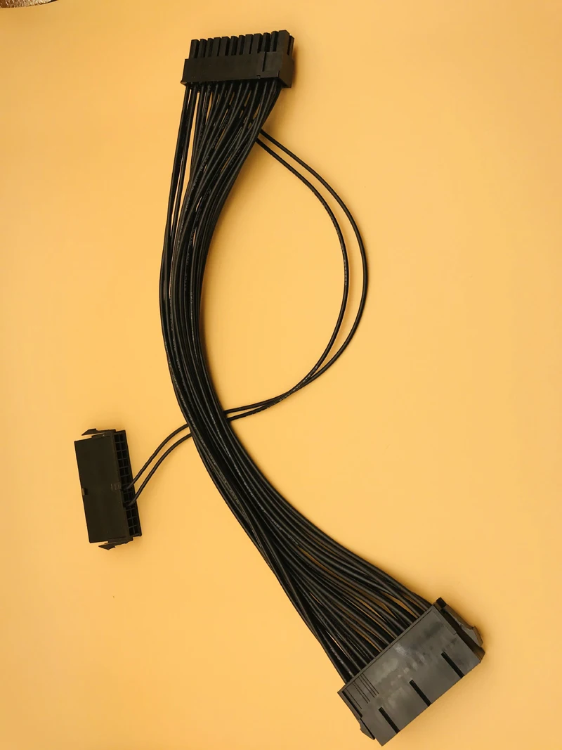 ATX 24 Pin майнинг 30 см двойной блок питания удлинительный кабель для фотокабеля