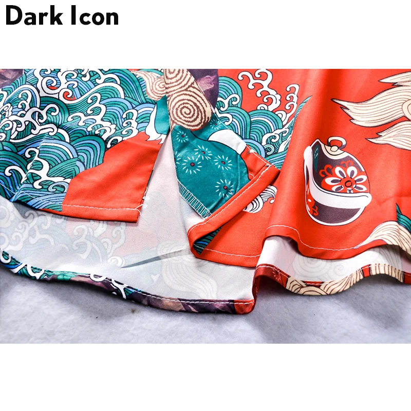 Рубашка Dark Icon мужская с китайским традиционным принтом рубашка коротким рукавом