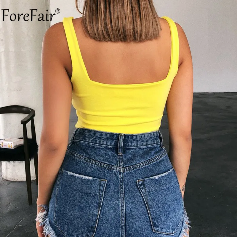 Женский укороченный топ с открытой спиной Forefair повседневный уличный Топ черного