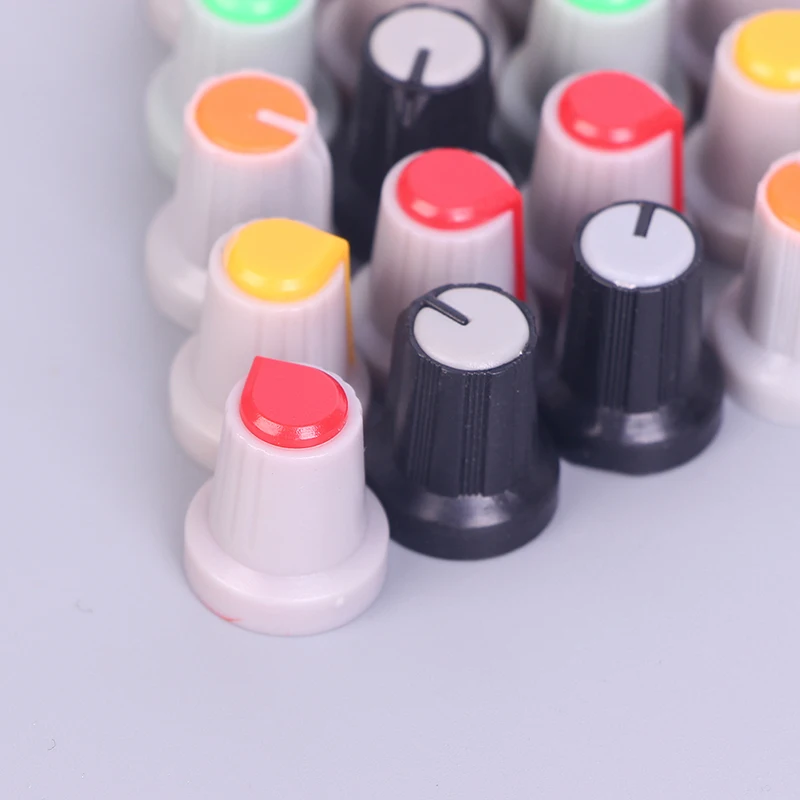 20Pcs 15*17mm random color 6mm Plastic Threaded Knurled Potentiometer Knobs Caps | Обустройство дома