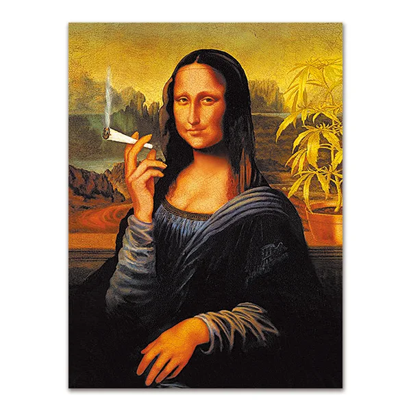 1 Dadaism, настенная художественная креативная Картина на холсте с изображением Моны Лизы, Классическая живопись, украшение для кабинета, прихожей - Цвет: 1