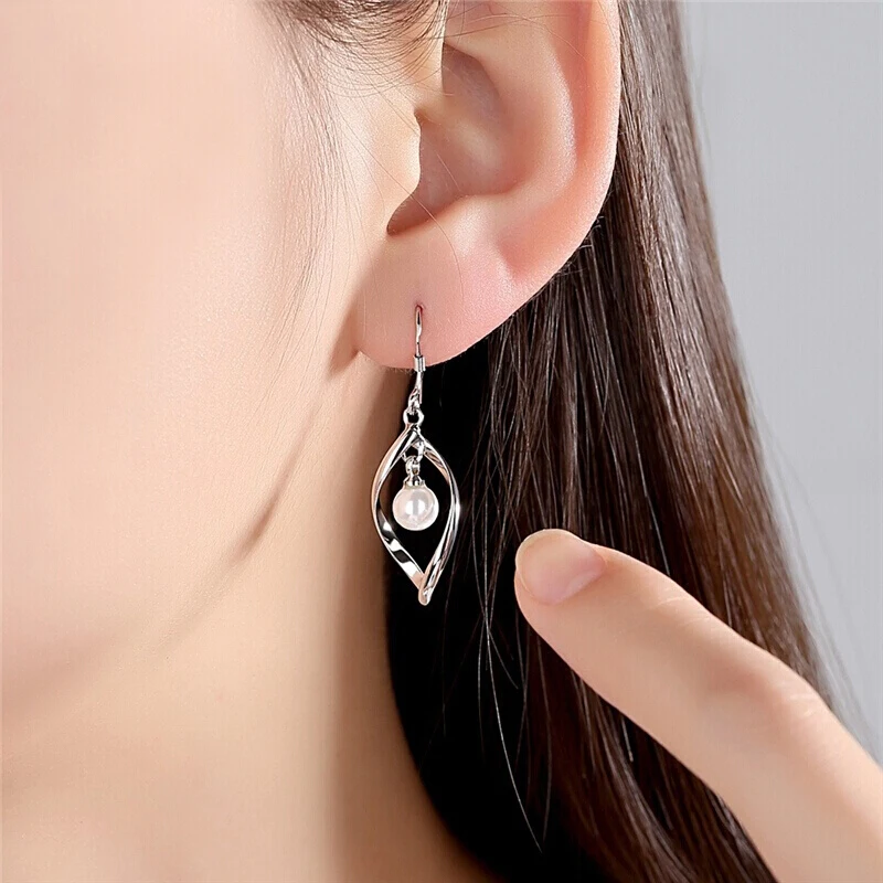 earrings girl rotating pearl south Korean style joker simple student long ear line fringe earring | Украшения и аксессуары