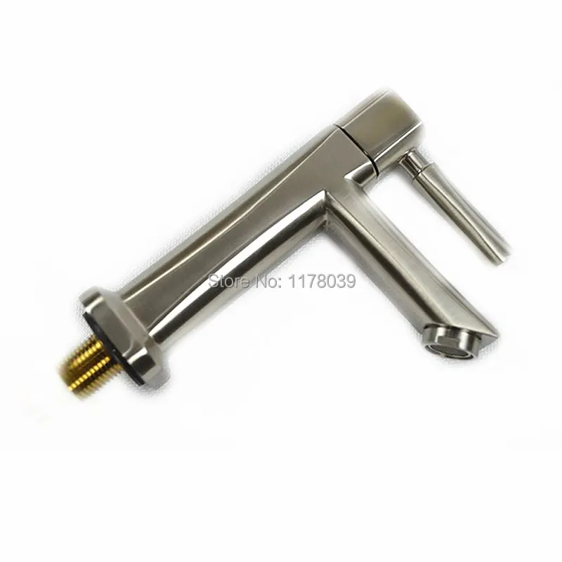 Смеситель для раковины из нержавеющей стали 304 кран с одним отверстием смеситель ванной комнаты одной