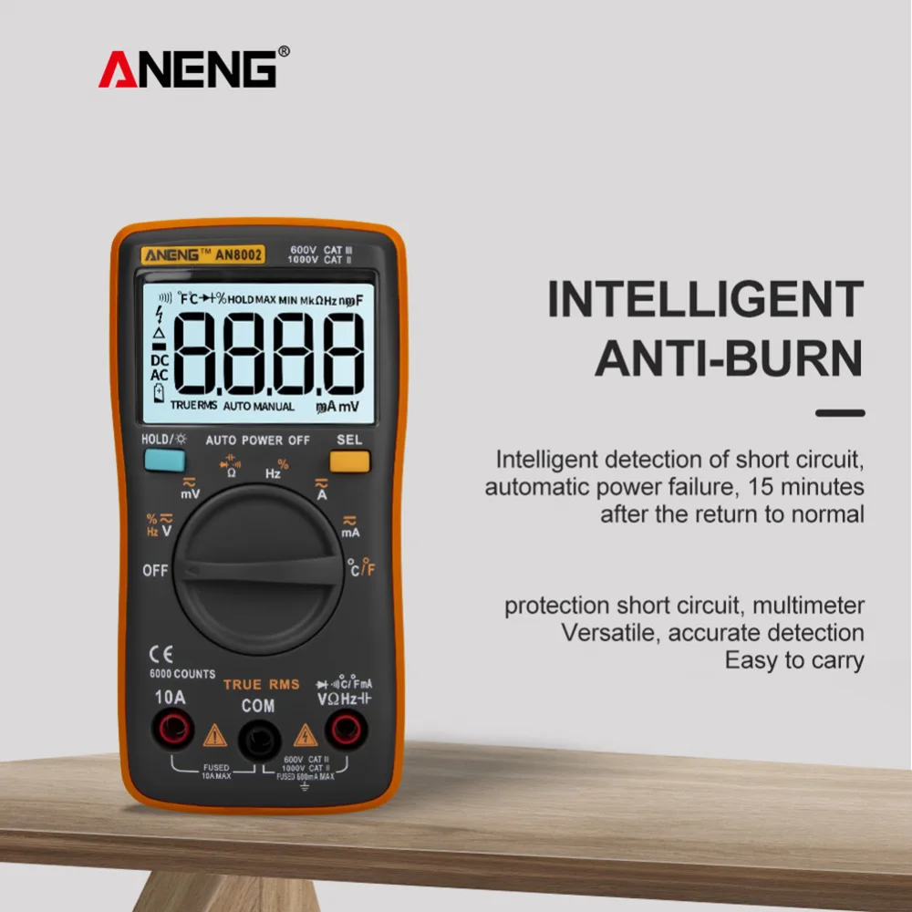 ANENG AN8002 6000 Counts Digital Multimeter Multimetro Multitester Profesional Transistor Capacitor Tester lcr esr meter | Инструменты