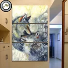 Влюбленные волков от Sunima-savyart, HD печать, 3 шт., холст, искусство на стене, картина для украшения дома, картины для спальни