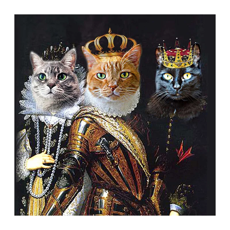 Needlework full embroidery painting cross stitch animal diy diamond painting kits cross stich round diamond painting Cat queen