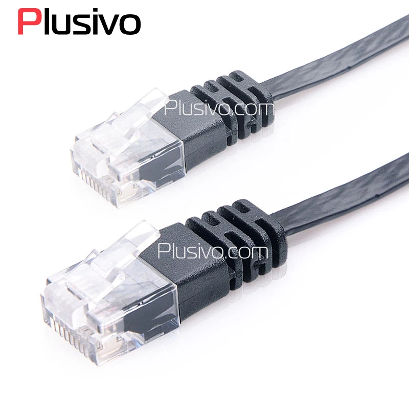 Оптимус Электрический 1 м ультра тонкий плоский CAT6 UTP Ethernet патч кабель черного