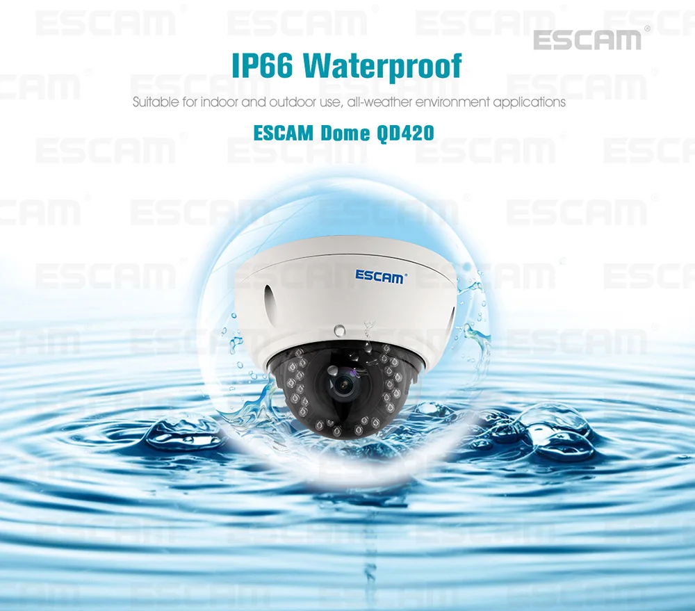 Escam QD420 купольная ip-камера Камера H.265 4MP 1520 P Onvif P2P ИК наружного наблюдения Ночное Видение видеонаблюдения Камера Android iPhone