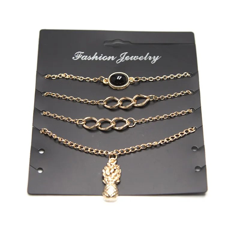 Новинка Модная бижутерия из сплава 4 шт./компл. винтажные браслеты в форме фрукта