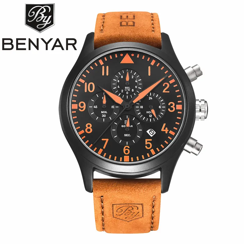 Relogio Masculino мужские s часы лучший бренд класса люкс BENYAR Мужские Военные Спортивные
